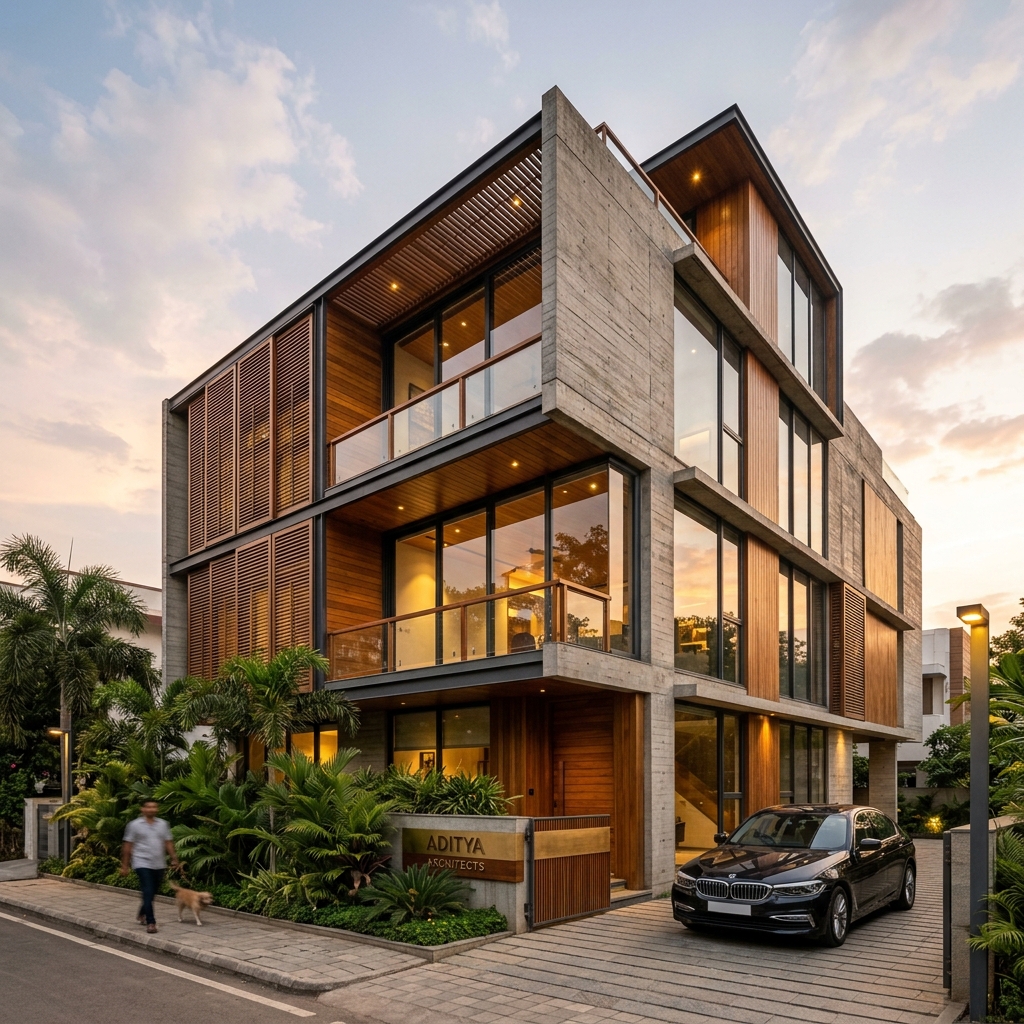 Luxury architectural skyscraper